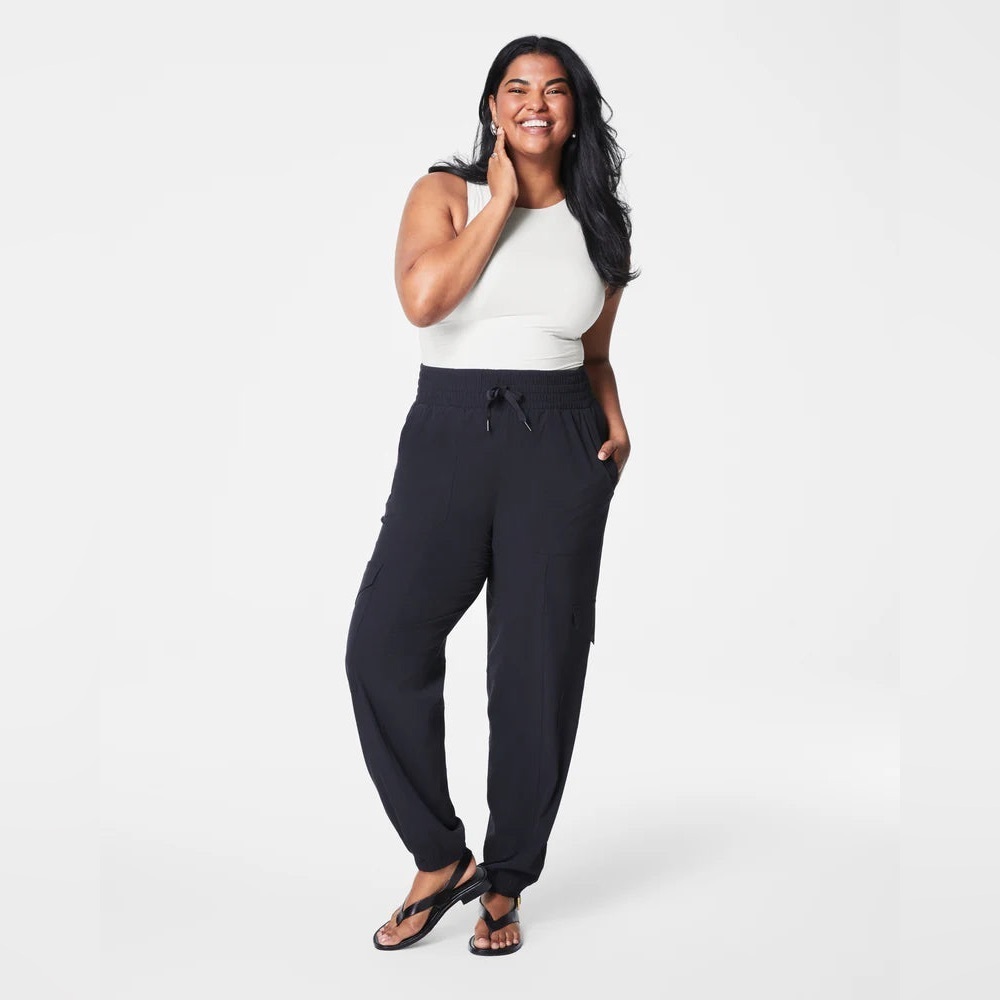Spanx Casual Fridays Cargo Jogger Small Very Black